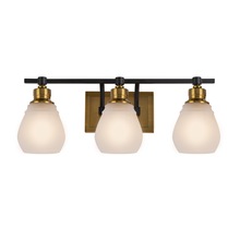  AC11683BB - Nelson Collection 3-Light Bathroom Brass & Black