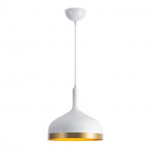  SC13350WH - Dash Collection 1-Light Pendant, White & Gold