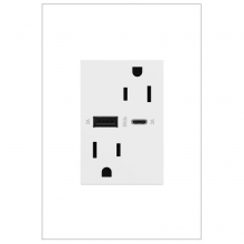  ARTRUSB156ACW4 - adorne® 15A Tamper-Resistant Ultra-Fast USB Type-A/C Outlet, White