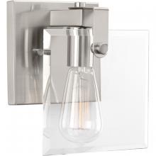  P300105-009 - Glayse Collection One-Light Brushed Nickel Clear Glass Luxe Bath Vanity Light