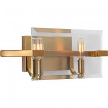  P300109-109 - Cahill Collection Two-Light Brushed Bronze Clear Glass Luxe Bath Vanity Light