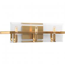  P300110-109 - Cahill Collection Three-Light Brushed Bronze Clear Glass Luxe Bath Vanity Light