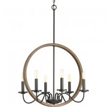  P400081-020 - Fontayne Collection Six-Light Antique Bronze Farmhouse Chandelier Light