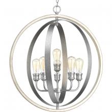  P500094-141 - Conestee Collection Six-Light Galvanized Finish Farmhouse Pendant Light