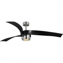  P250107-009-30 - Insigna Collection 60-in Three-Blade Brushed Nickel Contemporary Ceiling Fan with Matte Black Blades