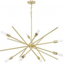  P400109-012 - Astra Collection Eight-Light 42" Satin Brass Modern Chandelier