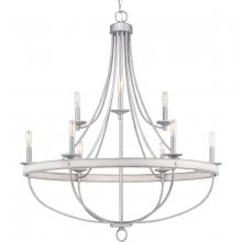  P400159-141 - Gulliver Collection Nine-Light Galvanized Finish Coastal Chandelier Light