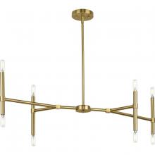  P400338-191 - Arya Collection Eight-Light Brushed Gold Luxe Linear Chandelier
