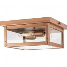  P550007-169 - Union Square Two-Light Antique Copper Urban Industrial Outdoor Ceiling Light