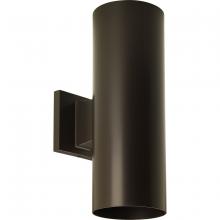  P560291-020-30 - 5" LED Outdoor Up/Down Modern Antique Bronze Wall Cylinder with Glass Top Lense