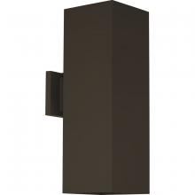  P560295-020-30 - 6" LED Outdoor Up/Down Modern Antique Bronze Wall Cylinder with Glass Top Lense
