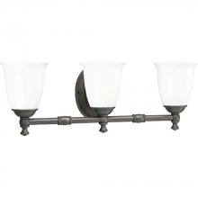  P3029-74 - Victorian Collection Three-Light Venetian Bronze White Opal Glass Farmhouse Bath Vanity Light