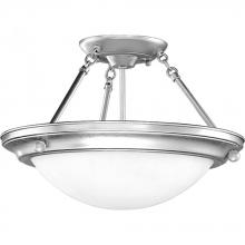  P3567-13 - Two Light Brushed Steel Bowl Semi-Flush Mount