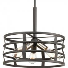  P500011-143 - Remix Collection Three-Light Graphite Global Pendant Light