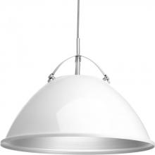  P500053-030 - Tre Collection One-Light White White Metal Shade Coastal Pendant Light