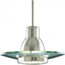  P5003-09 - Modern Pendant One-Light Brushed Nickel Clear Glass Mini-Pendant Light