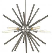  P400270-009 - Thorpe Collection Five-Light Brushed Nickel Mid-Century Modern Style Chandelier Light