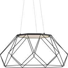  P500320-031-30 - Geodesic LED Collection Matte Black Modern Style Large Hanging Pendant Light