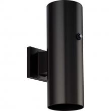  P550102-020-30 - 5"  Antique Bronze LED Outdoor Aluminum Up/Down Wall Mount Cylinder with Photocell
