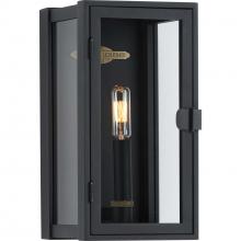  P560267-031 - Stature Collection One-Light Textured Black and Clear Glass Transitional Style Small Outdoor Wall La