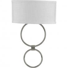  P710058-009-30 - LED Shaded Sconce Collection Brushed Nickel One-Light Circle LED Wall Sconce