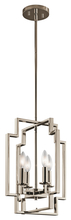  43964PN - Downtown Deco 17" 4 Light Foyer Pendant in Polished Nickel