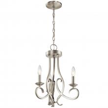  52243NI - Ania 3 Light Convertible Chandelier Brushed Nickel