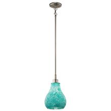  65408 - Crystal Ball 12.75 inch 1 Light Mini Pendant with Blue Mosaic Glass in Brushed Nickel