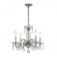  1064-CH-CL-I - Traditional Crystal 4 Light Clear Italian Crystal Polished Chrome Mini Chandelier