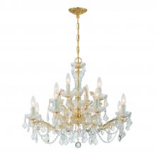  4479-GD-CL-I - Maria Theresa 12 Light Clear Italian Crystal Gold Chandelier