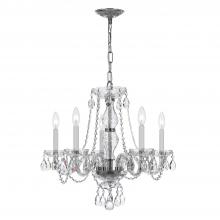  5085-CH-CL-S - Traditional Crystal 5 Light Swarovski Strass Crystal Polished Chrome Chandelier