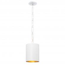  8680-MT-GA - Brian Patrick Flynn Alston 1 Light Matte White + Antique Gold Mini Pendant