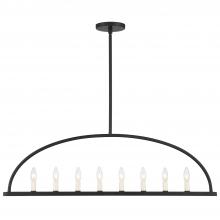  ABB-3007-BK - Abbott 8 Light Black Linear Chandelier