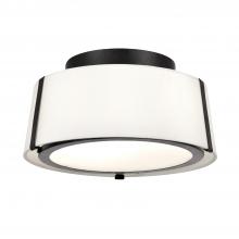  FUL-903-BK - Fulton 2 Light Matte Black Semi Flush Mount