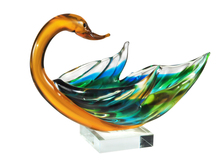  AS14073 - Swan Bowl Handcrafted Art Glass Sculpture