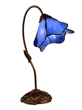  TT12145 - Poelking 1-Light Blue Lily Tiffany Table Lamp