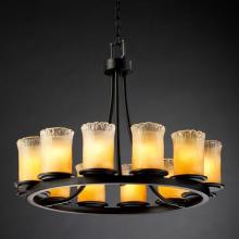  GLA-8768-16-AMBR-NCKL - Dakota 12-Light Ring Chandelier (Short)