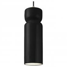  CER-6510-BLK-ABRS-BKCD-LED1-700 - Tall Hourglass LED Pendant