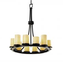  CNDL-8763-10-AMBR-MBLK-LED12-8400 - Dakota 12-Light Ring LED Chandelier (Tall)