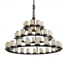 Justice Design Group POR-8714-10-BMBO-DBRZ - Dakota 45-Light 3-Tier Ring Chandelier