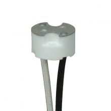  80/1873 - G8 Porcelain Halogen Socket; 6" 200C Leads SF-1; 3/8" Height; 11/16" Diameter; 1/2"