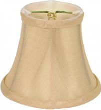  90/2357 - Clip On Shade; Beige Shantung; 3" Top; 5" Bottom; 4-1/4" Side