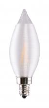  S11300 - 2 Watt CA11 LED; Satin Spun Clear; Candelabra base; 2700K; 120 Volt