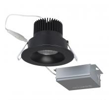  S11631 - 12 watt LED Direct Wire Downlight; 3.5 inch; 3000K; 120 volt; Dimmable; Round; Remote Driver; Black