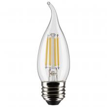  S21314 - 4 Watt CA10 LED; Clear; Medium base; 90 CRI; 4000K; 120 Volt