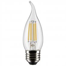  S21885 - 4 Watt CA10 LED; Clear; Medium Base; 5000K; 120 Volt; 2-Pack