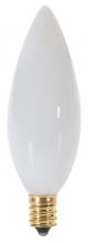 Satco Products Inc. S3289 - 40 Watt BA9 1/2 Incandescent; White; 1500 Average rated hours; 328 Lumens; Candelabra base; 120 Volt