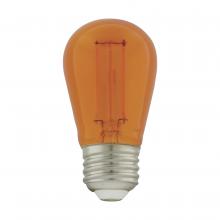  S8026 - 1 Watt; S14 LED Filament; Orange Transparent Glass Bulb; E26 Base; 120 Volt; Non-Dimmable; Pack of 4