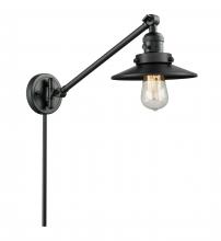  237-BK-M6-BK-LED - Railroad - 1 Light - 8 inch - Matte Black - Swing Arm