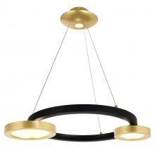  1215P20-2-625 - Deux Lunes LED Chandelier With Sun Gold & Black Finish